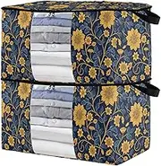 sanluoli 90L 2 Pack Under Bed Shoe Storage Containers with Reinforced Handles, clear window Closet Container