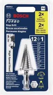 Bosch IMSDC2 3/16 In. 7/8 In. High-Speed Steel Turbo Impact Step Drill Bit