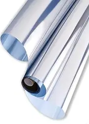 Honwor Premium Silver Daytime Privacy Window Film - Non-Adhesive Reflective Mirror Tint for Home and Office - Sun Blocking Glass Film - Size: 23.6x39.4 inches
