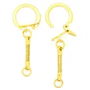 Lot of 100 KEY CHAINS GOLD SNAKE CHAIN WITH SNAP END JUMP RING Craft Findings