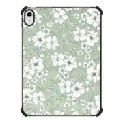 iPad 10.9-inch (10th gen) iPad Impact Case Abstract watercolor mint green white floral pattern