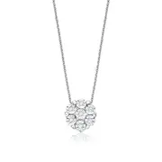 Sterling Silver Diamond Set Cluster Pendant