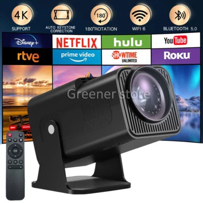 Smart Bluetooth Video Projector 1080p Android 11 HDMI 4K Home Office Theater