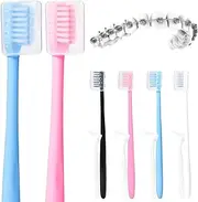 Y-Kelin V-Shaped Orthodontic Toothbrush for Braces Brackets 4 Count (Pack of 1) Soft Bristle with Inter Dental Brush