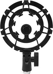 Microphone Shock Mount, Reduces Vibration Noise Replacement Microphone Shock Mount Holder Mic Stand for Blue Condenser Mic, Aluminium Alloy