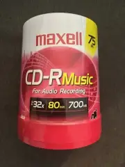 Maxell CD-R Blank Media 75 Pack Spindle Audio Music 32x 80 Minute 700MB Player