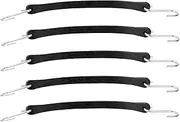 10" Rubber Straps EPDM Tie Down Tarp Cords, 5 pcs, Inch with S Hooks Downs Bungee Luggage Trailer Truck Pickup Cargo Industrial Securing Control Canvas Set Kit Pack Cord Tie-Downs Heavy Duty Black