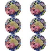 6PK LVD Reef Glass Trivet Table Protector Round 21x21cm