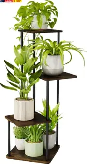 Small Plant Stand Indoor, 4 Tier Metal Plant Shelf for Multiple Plants, Corner F