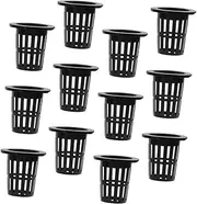PHENOFICE 50pcs Hydroponic Plant Nursery Net Cups Black Plastic Mesh Baskets for Soilless Cultivation Durable and Easy to Drain for Garden Hydroponics