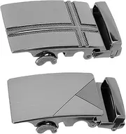 [Generic] 2 Pieces Belt Buckle Only Automatic Sliding Buckle for 35 Mm Belt Waistband