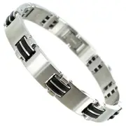 Rochet Roma Mag Acier Titanium With Rubber Inserts Mens Adjustable Link Bracelet