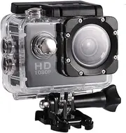 Rigwig Action Camera, 2.0 Inch Full HD 1080P Sports Camera, 30M Waterproof Underwater Camera, 16MP Anti-Shake Bike Camera, Mounting Accessories Kit for Diving/Bike/Climbing/Swimming (Black)