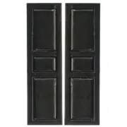Dolls House Window Shutters Black 3 Panel Wooden 1:12 Scale Building Component