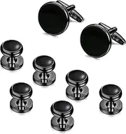 [Kakonia] Mens Classic Cufflinks and Studs Set for Tuxedo Formal Kit Business or Wedding Shirts