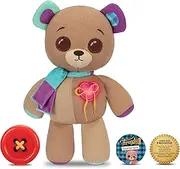 Thready Bear - Interactive 14" Plush Teddy Bear. Make A Wish & Bear Comes to Life. Magical Expressive Button Eyes - Happy, Sad, Winks & Blinks. 70+ Expressions & Reactions. Batteries Included. Ages 3+