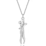 Morakot Hug Couple Necklace S925 Sterling Silver Hugging Necklace Beloved Jewelry for Him and Her,Lover Valentines day gift