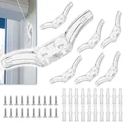 10 PCS Blinds Cord Cleats Transparent Plastic Blinds Rope Winders, Curtain Safety Rope Clamp with Screws, Suitable for Small Office/Home Office Shutter and Flag Pole, Boat, Awning, Tarpaulin, etc