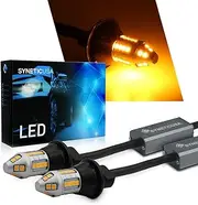 1157 Error Free Canbus Ready Yellow/Amber LED Front/Rear Turn Signal Light Bulbs DRL Parking Lamp No Hyper Flash All in One (30 LEDs)
