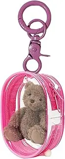 [Generic] Clear Pouch Keychain, Clear Figure Display Bag with Keychain | Portable Doll Storage Bag Keychain Bag Pouch, Waterproof Doll Display Bag Doll Protective Bag for Home Travel, Powder, 説明を参照してください