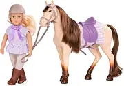 Lori – Mini Doll & Toy Horse – Small 6-inch Doll & American Quarter Horse – Set with Clothes, Animal & Accessories – Playset for Kids – 3 Years + – Marjorie & Maple
