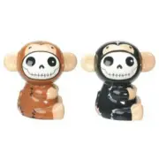 Furrybones Black and Brown Monkey Munky Ceramic Salt N Pepper Shaker