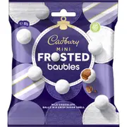 Cadbury Mini Frosted Christmas Baubles Chocolate Balls Pack 80g