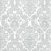 Boston International Lunch Paper Napkins 6.5" x 6.5" Palais White/Silver