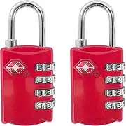 [desired tools] TSA Luggage Locks (2 Pack) - 4 Digit Combination Steel Padlocks - Approved Travel Lock for Suitcases & Baggage