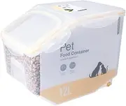 LocknLock Translucent/Yellow Polypropylene Pet Food Storage Container, 12 Litre - 4-Sided Patented Lid Locking System | Silicone Seal 100% Airtight and Leak-Proof | Easy-Open Flip-Up Lid | Wide Mouth