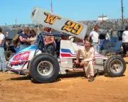 KRAMER WILLIAMSON #29 SPRINT CAR AWESOME VINTAGE CLOSE UP 8X10 GLOSSY PHOTO #3