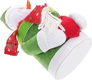 ULTECHNOVO Snowman Candy Jar with Lid Decorative Velour Can for Christmas Festive Snowman Shaped Holder for Parties Ample Storage for Sweets and Great Holiday Decor