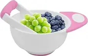 Mash Bowl for Baby Food - Vegetable Pure Masher Bowl, Feeding Bowls, Non Slip Long Bowl Handle, Baby Grinding Bowl, Baby Food Bowl with Long Handle for Make Vegetable Puree Fruit Puree Fish Puree
