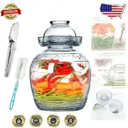 Transparent 4.5L Large Glass Jar for fermenting Pickles & Veggies at Home