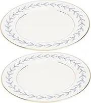 LABRIMP Retro Gold-Edged Leaf Ceramic Plate Set Steak Salad Dessert Serving Dishes