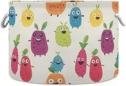 Yoogain Cartoon Colorful Fruits Cute storage basket foldable and waterproof toy storage with sturdy handle bins crate cute for kitchen desk pantry