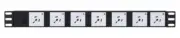 Power Rail Horizontal Surge Protection 7 Way 10A GPO Input With Lock Sockets 3M