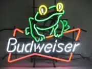 17"x14" Frog Bowtie Beer Neon Light Lamp Sign Handmade Garage Bar Club Show AM