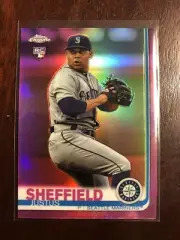 2019 Topps Chrome Pink Refractor #110 Justus Sheffield RC Rookie Mariners