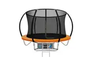 Everfit 8FT Trampoline for Kids w/ Ladder Enclosure Safety Net Rebounder Orange
