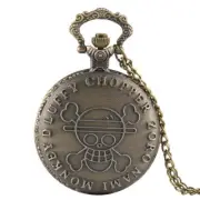 Bronze Style Skull Pirate Full Hunter Quartz Pocket Watch for Men Women Chain
