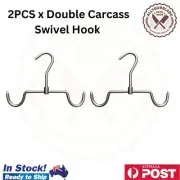 2PC Industrial Stainless Steel Butchers Double Carcass Swivel Hook Easy Rotation