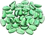 uxcell Fire Glass Beads for Fire Pits, Glass Marbles Gravel Pebbles Reflective Vase Fillers for Fish Tank Aquarium Decoration,1000g/2.2lbs, Green
