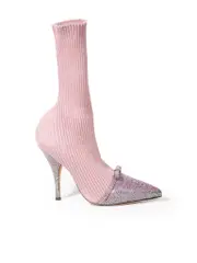 Purple Knit Crystal Sock Boots