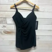 Miraclesuit Adora One Piece Swimsuit Womens Size 12 Black Twisted Sisters NEW