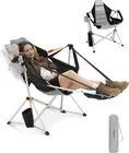 Hammock Chair with Footrest, Swinging Portable Folding Camping Chairs for Adults