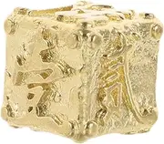 Toddmomy Brass Dice with Chinese Characters Vintage Design Dice for Board Games Mahjong and Elegant Craftsmanship for Gaming and Relaxation