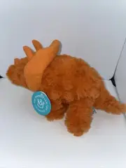 Manhattan Toy Co Triceratops Dinosaur Plush 10" Pumpkin Orange NWT