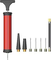 HDNNC Pro Sports Ball Tool, Ball Pump Air Pump with Inflation Needle Nozzles and Rubber Hose - Accurate Inflation - Basketball - Football - Swim Ring - Balloon
