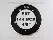 MOJO Fixed Gear Chainring 50T - 144 BCD Track Fixie single speed 1/8" - BLACK